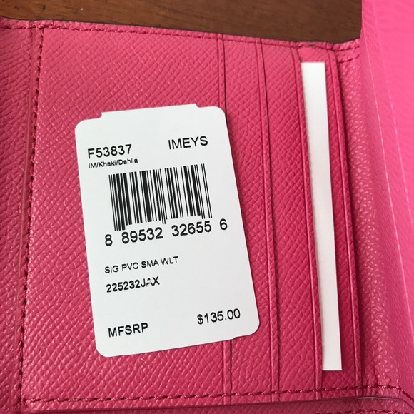 Coach Small Wallet Signature PVC and Leather Khaki - Picture 5 of 5